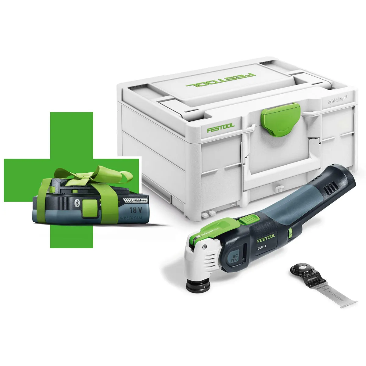 Festool OSC 18 E-Basic-4.0 VECTURO 18V Brushless Oscillator Multi Tool With 1 x 4.0Ah Battery & Case - 577033
