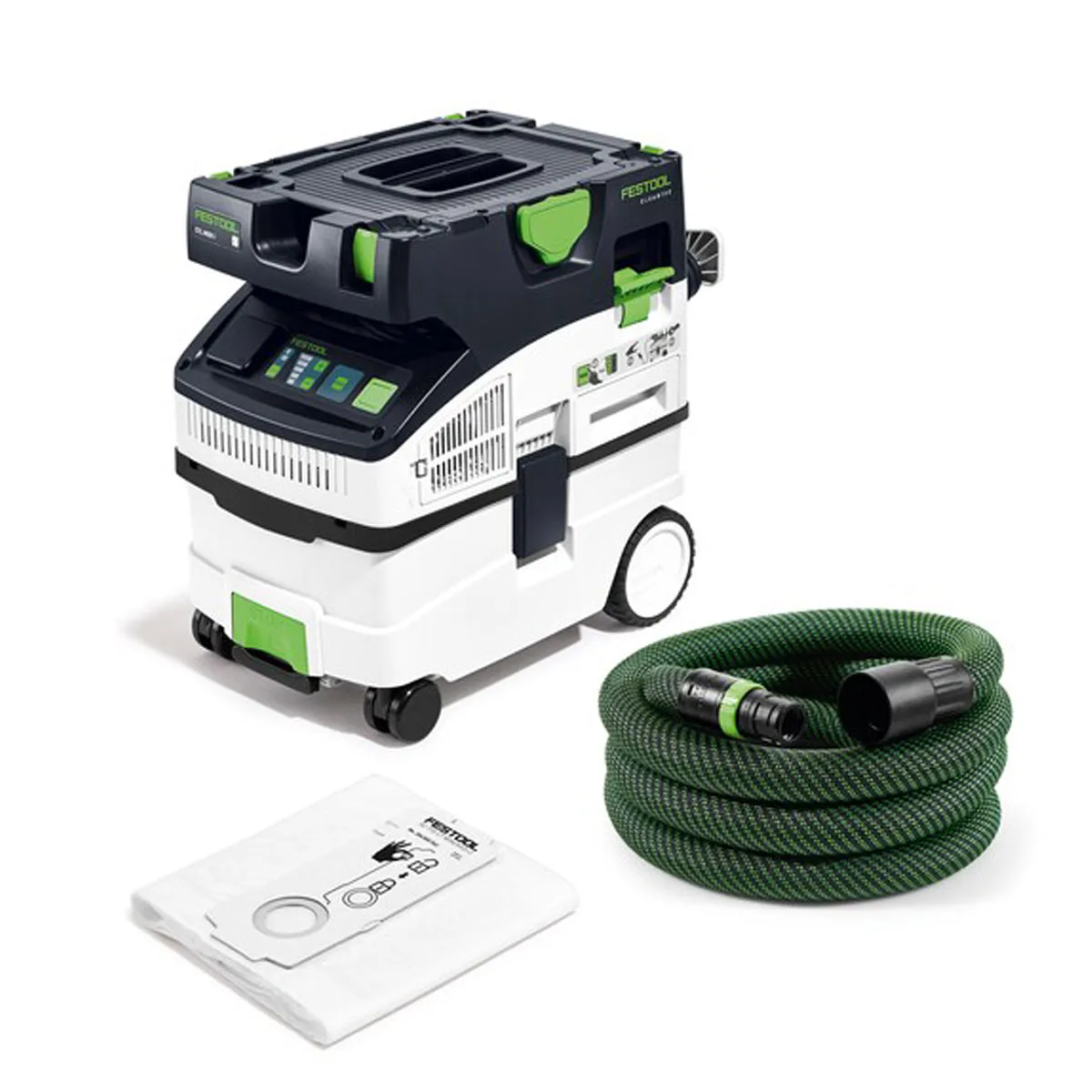 Festool TS 55 FEBQ-Plus 230V GB Plunge-Cut Saw - 576706 With Guide Rail Kit Set 577932 & Dust Extractor 574835