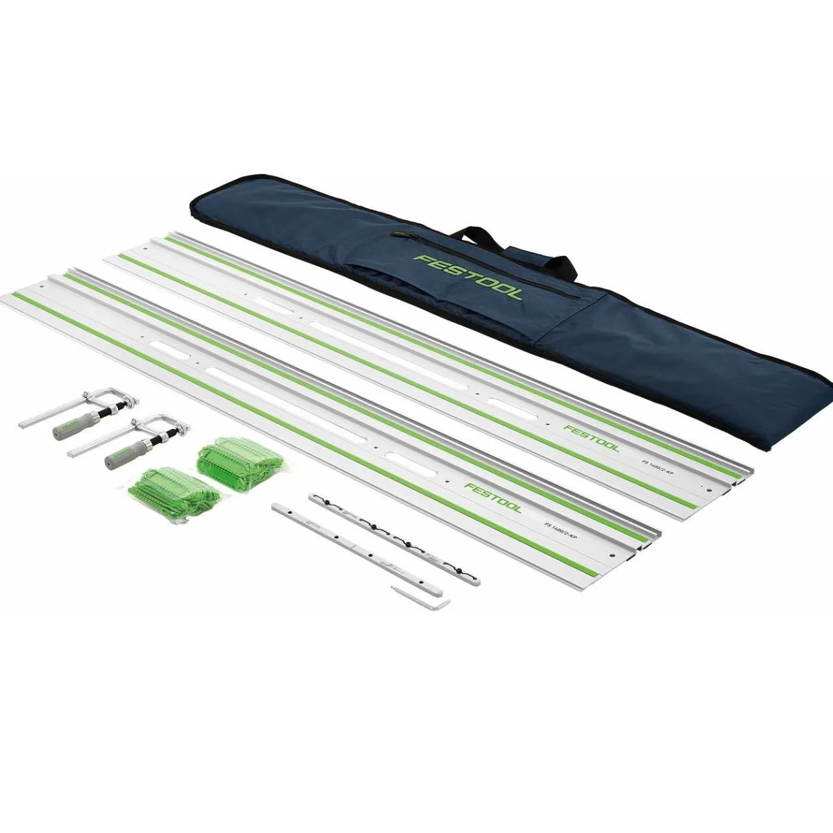 Festool TS 55 FEBQ-Plus 230V GB Plunge-Cut Saw - 576706 With Guide Rail Kit Set 577932 & Dust Extractor 574843