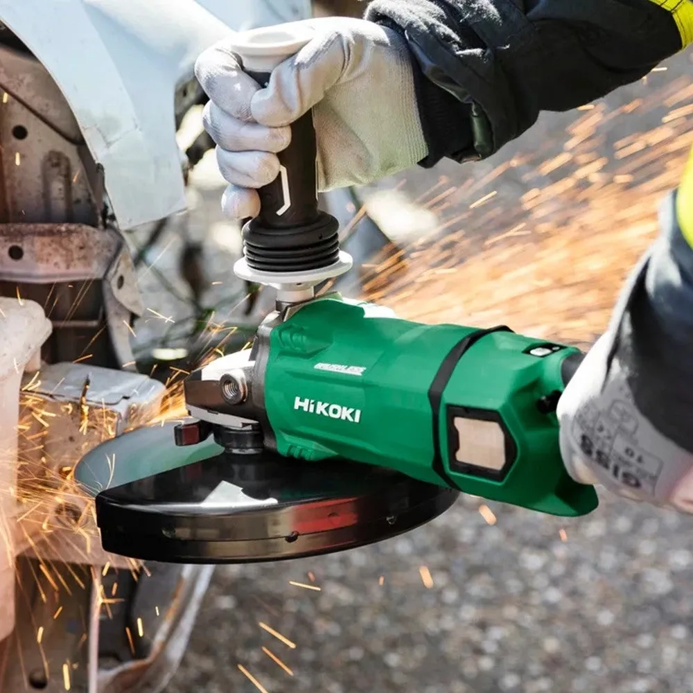 Hikoki G3623DAJAZ 36V Multivolt Brushless 230mm Angle Grinder with 2 x 4.0Ah Batteries. Charger & Case