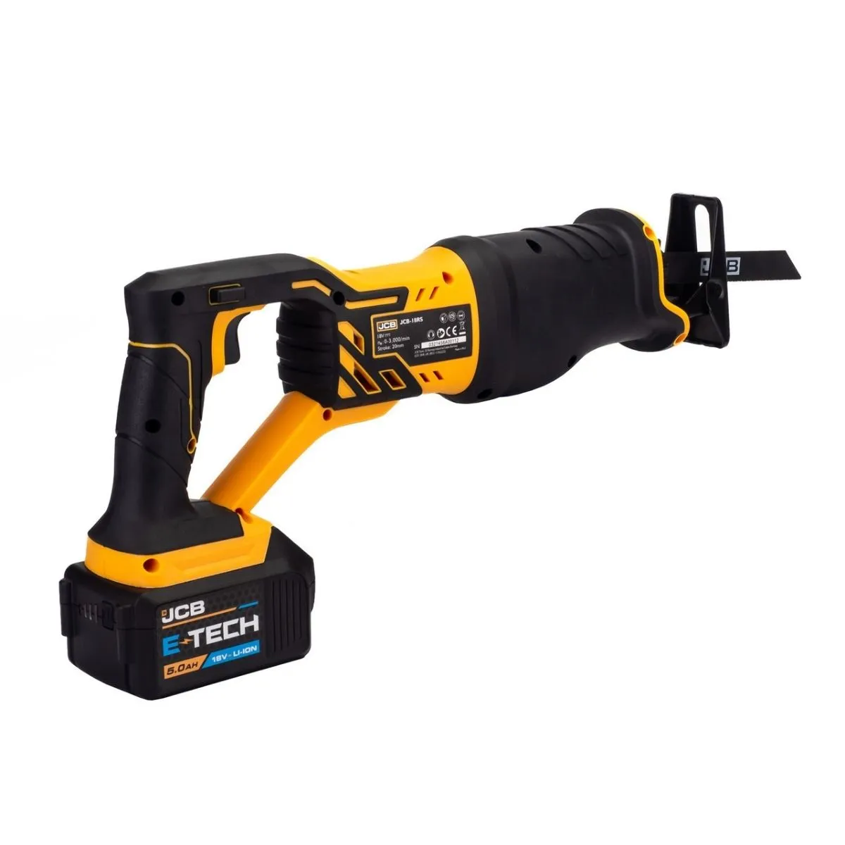 JCB 21-18RS-5X-BG 18V Reciprocating Saw with 1 x 5.0Ah Battery. Charger & Bag