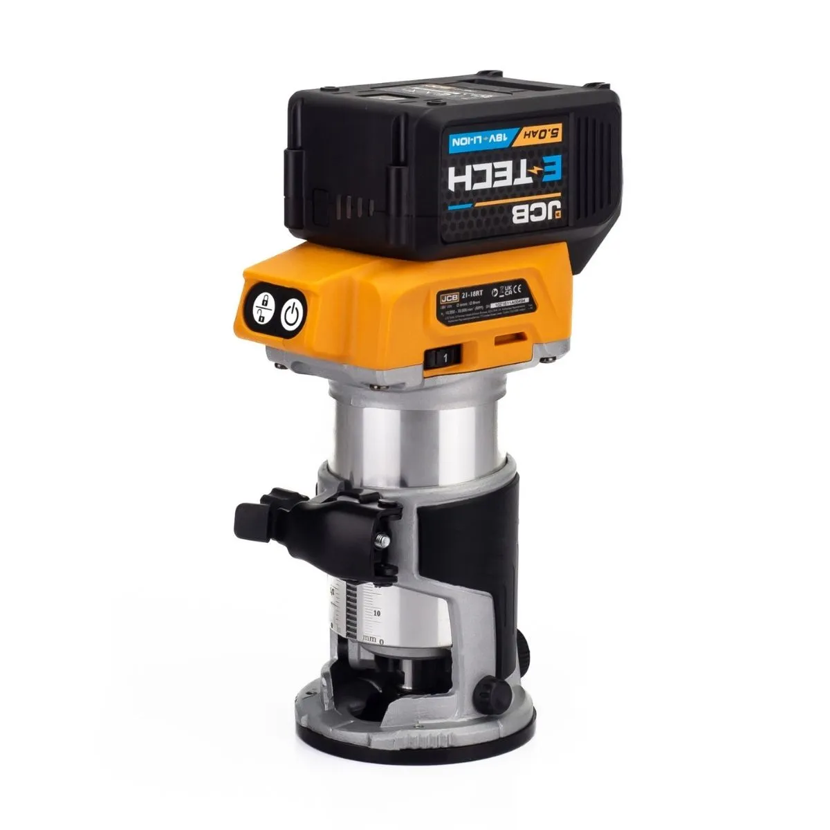 JCB 21-18RTKIT-5X-B 18V Brushless Router with 1 x 5.0Ah Battery. Charger & Bag