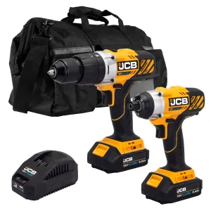 JCB 21-18TPK-2-BG 18V Twinpack with 2x2.0AhBatteries & Charger in 20 kit bag