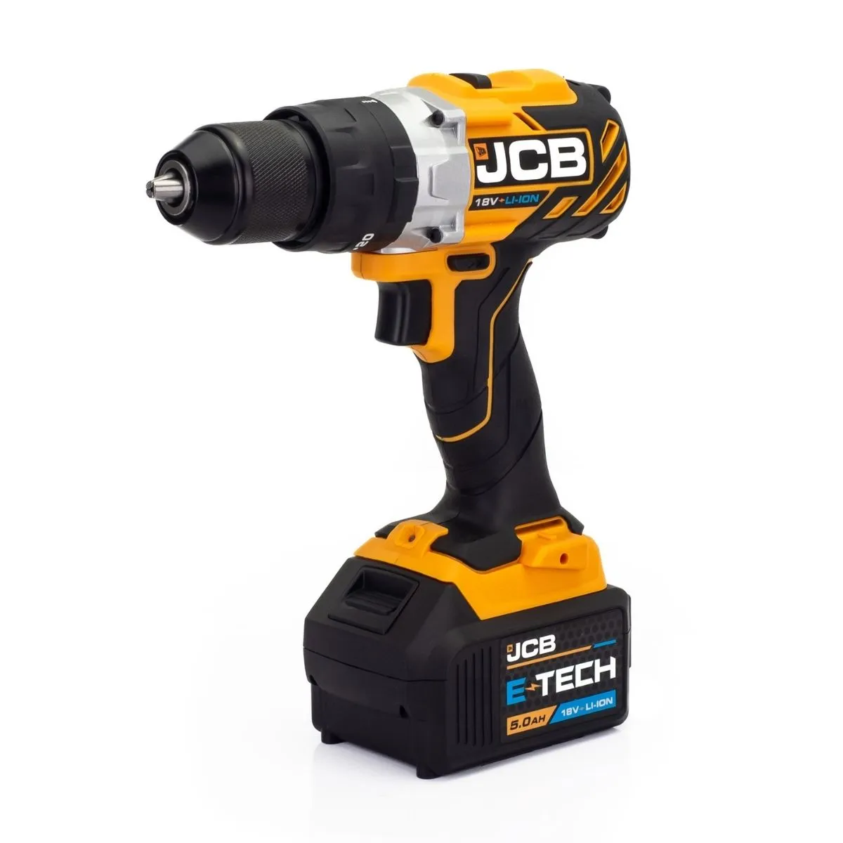 JCB 21-18TPKMT-5 18V Brushless Combi Drill. Impact Driver & Multi Tool Kit with 2 x 5.0ah Batteries. Charger & Bag