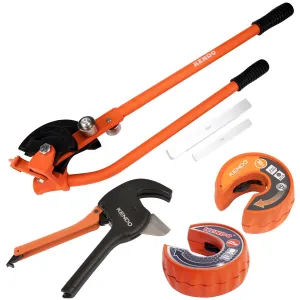 Kendo Plumbing 4 Piece Kit Pipe Bender. Tube Cutter. Plastic Cutter