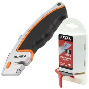 Kendo Retractable Knife with 100 Piece Blade