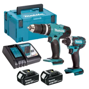 Makita 18V 2 Piece Power Tool Kit with 2 x 5.0Ah Batteries T4TKIT-16437