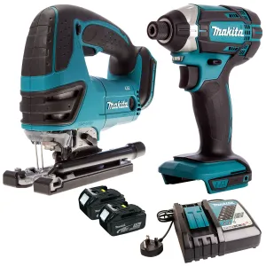 Makita 18v Jigsaw Cordless Impact Driver   2 x 5Ah Batteries   Charger