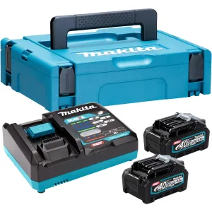 Makita 191K01-6 40Vmax XGT Power Source Kit 240V With 2 x 4.0Ah BL4040 Batteries. Charger & Case