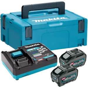 Makita 191V42-8 40V Max XGT Power Source Kit 240V With 2 x 5.0Ah BL4050F Batteries. Charger & Case