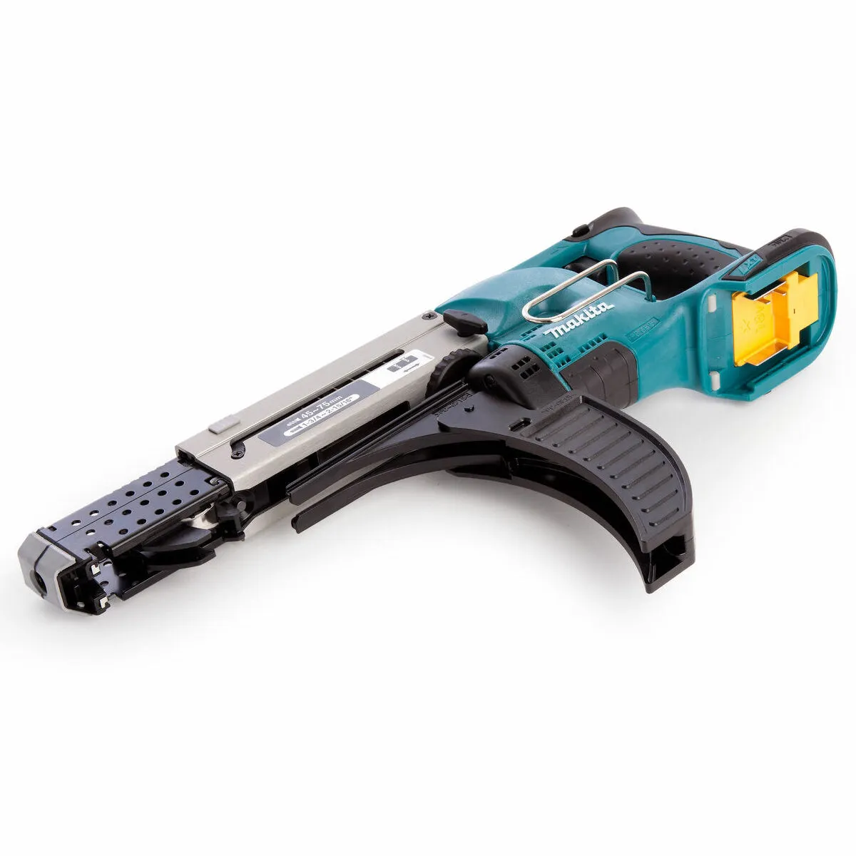 Makita DFR750Z 18V 45  75 mm Auto Feed Screwdriver With 1 x 5.0Ah Battery & Charger