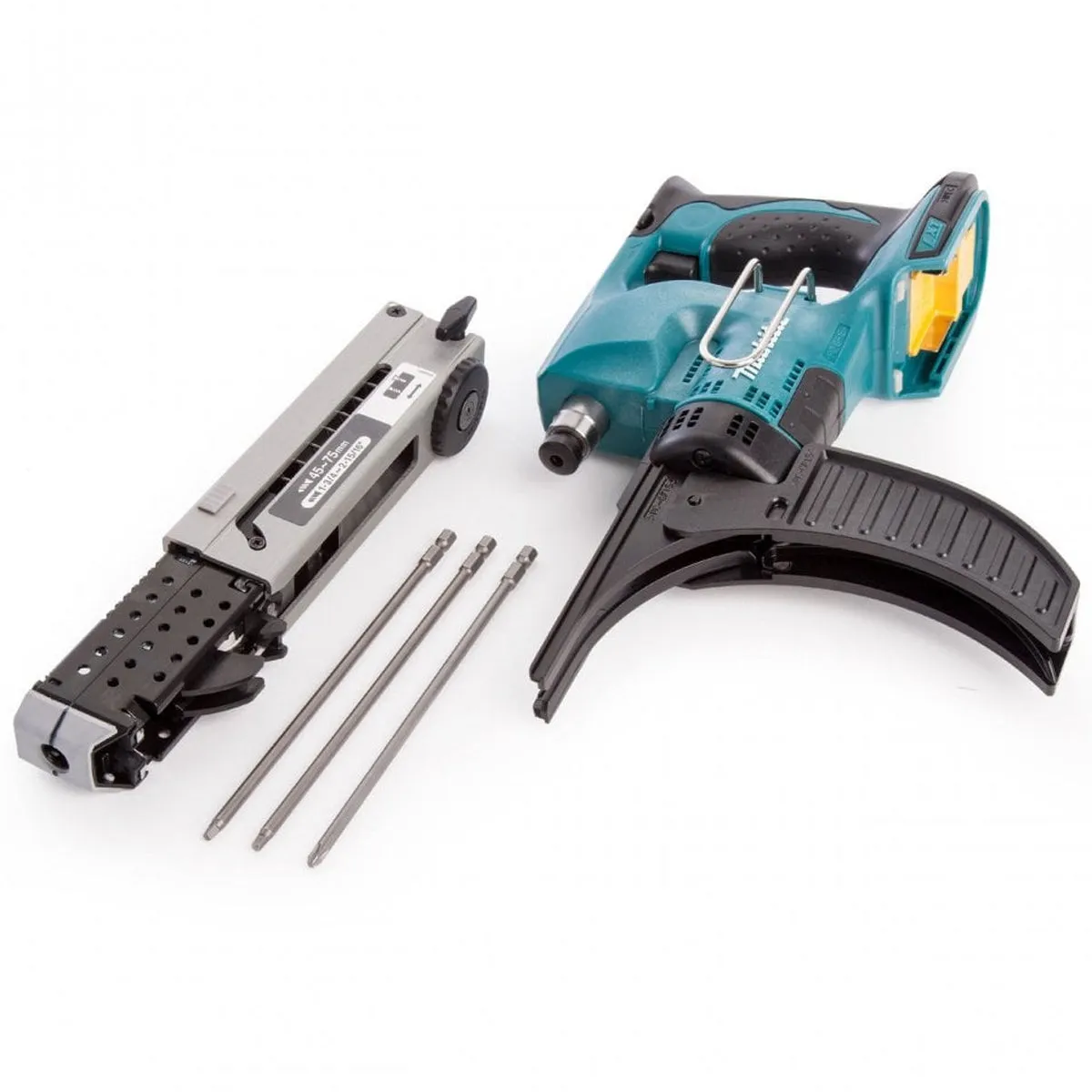 Makita DFR750Z 18V 45  75 mm Auto Feed Screwdriver With 1 x 5.0Ah Battery & Charger