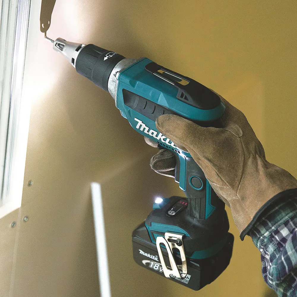 Makita DFS452Z 18V LXT Brushless Drywall Screwdriver With 1 x 5.0Ah Battery. Charger & Bag