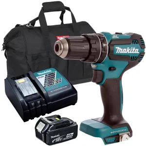 Makita DHP485Z 18V Brushless 2-speed Combi Drill with 1 x 5.0Ah Battery. Charger & Bag