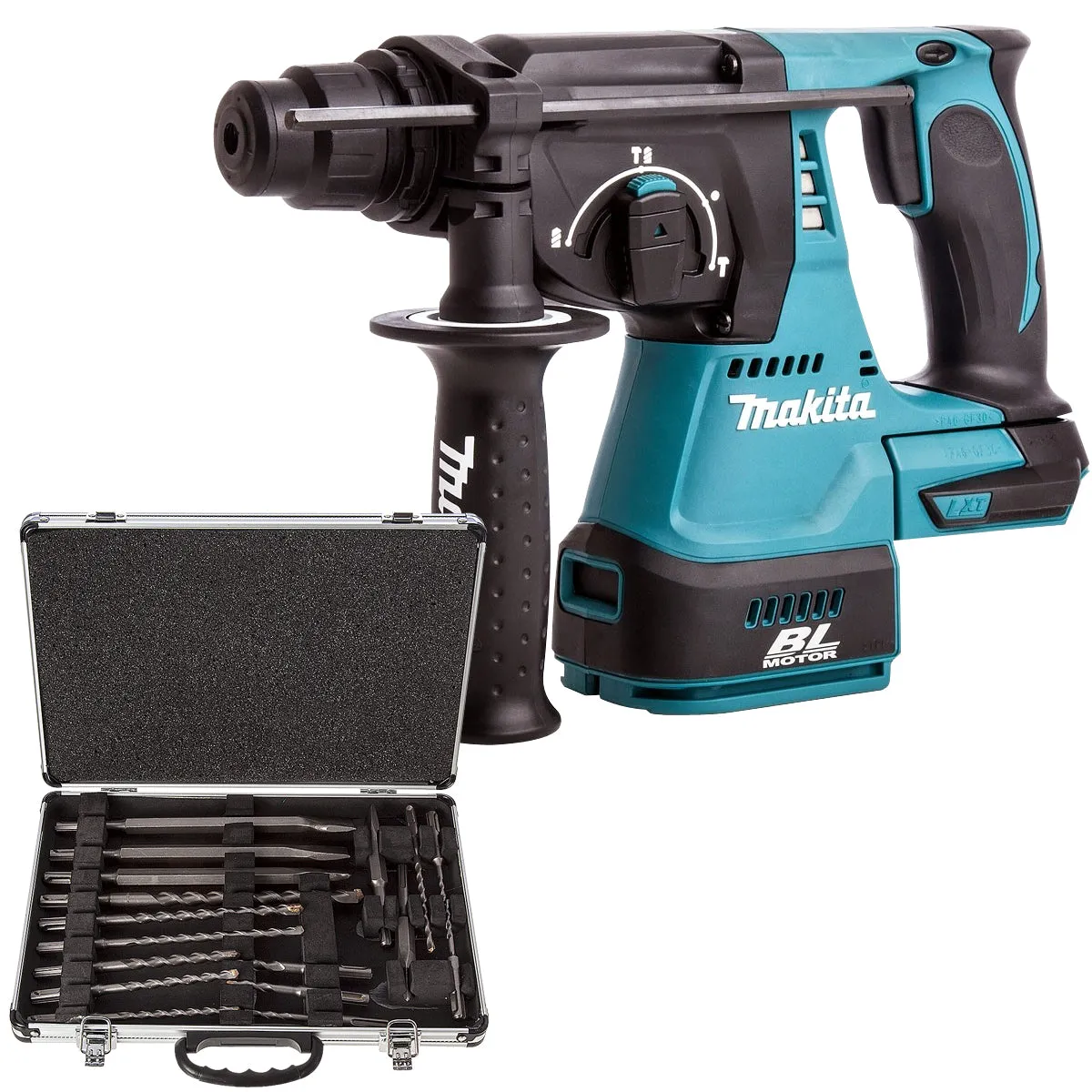 Makita DHR242Z 18V SDS  Rotary Hammer with D-21200 17 Piece Accessories Set