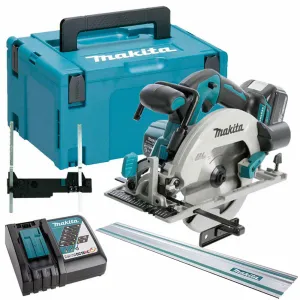 Makita DHS680Z 18V Brushless Circular Saw   1 x 5.0Ah. Charger. Rail. Adapter & Case