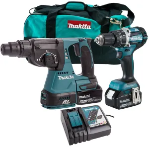 Makita DLX2204TX3 18V Li-ion Brushless Twin Pack With 2 x 5.0Ah Batteries Charger