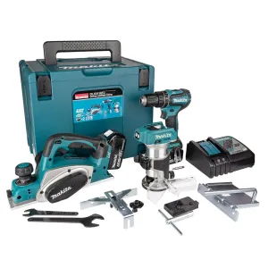Makita DLX3116TJ 18V LXT 3 Piece Combo Kit With 2 x 5.0Ah Batteries. Charger In Case