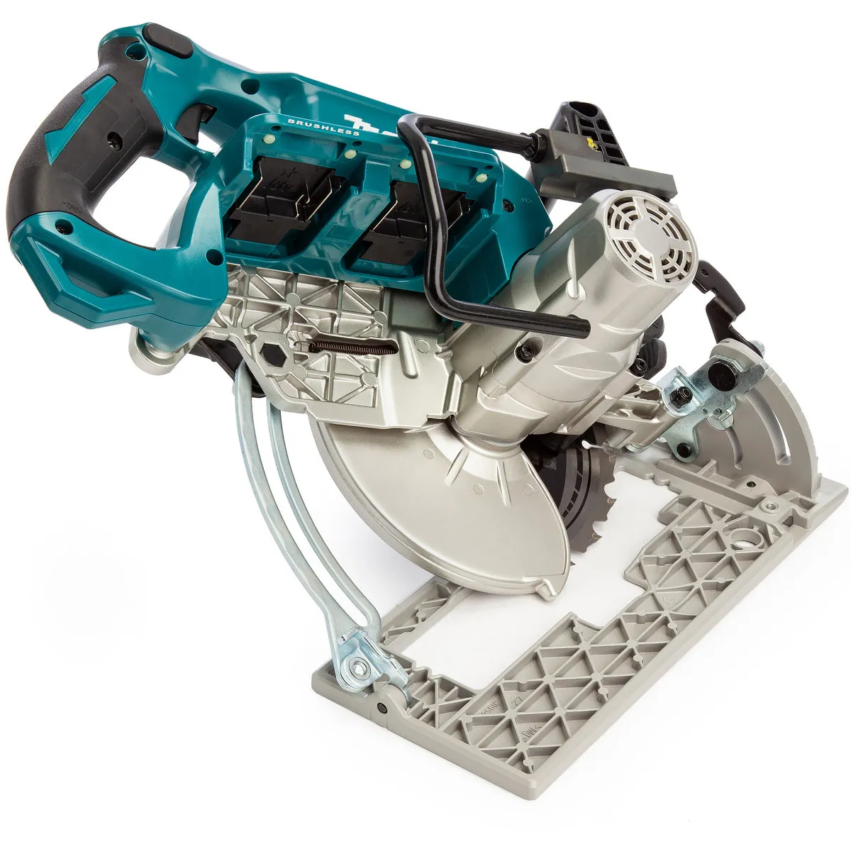 Makita DRS780Z 36V Brushless 185mm Circular Saw With 2 x 5.0Ah Batteries. Charger & Tool Bag