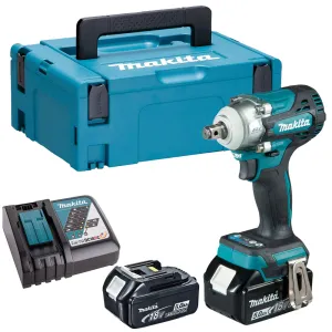 Makita DTW300RTJ 18V LXT Brushless 1/2 Impact Wrench With 2 x 5.0Ah Batteries Charger In Case