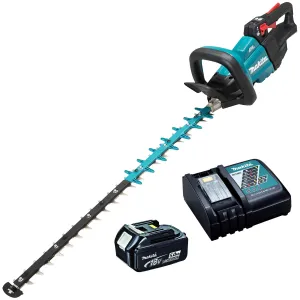 Makita DUH751RT 18V LXT Brushless 75cm Hedge Trimmer With 1 x 5.0Ah Battery & Charger
