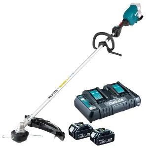 Makita DUR369LPT2 36V LXT Brushless Line Trimmer With 2 x 5.0Ah Batteries & Charger