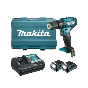 Makita HP333DWAE 12V max CXT Combi Drill With 2 x 2.Ah Batteries. Charger & Carrying Case