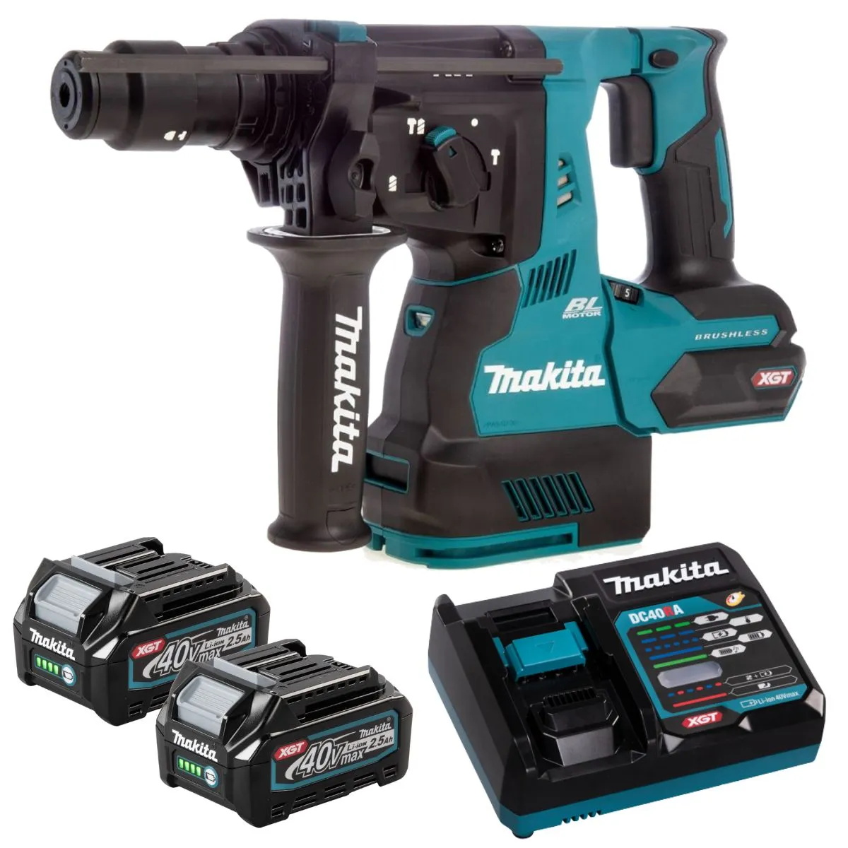 Makita HR003GZ 40V Brushless SDS  Rotary Hammer Drill with 2 x 2.5Ah Battery & Charger