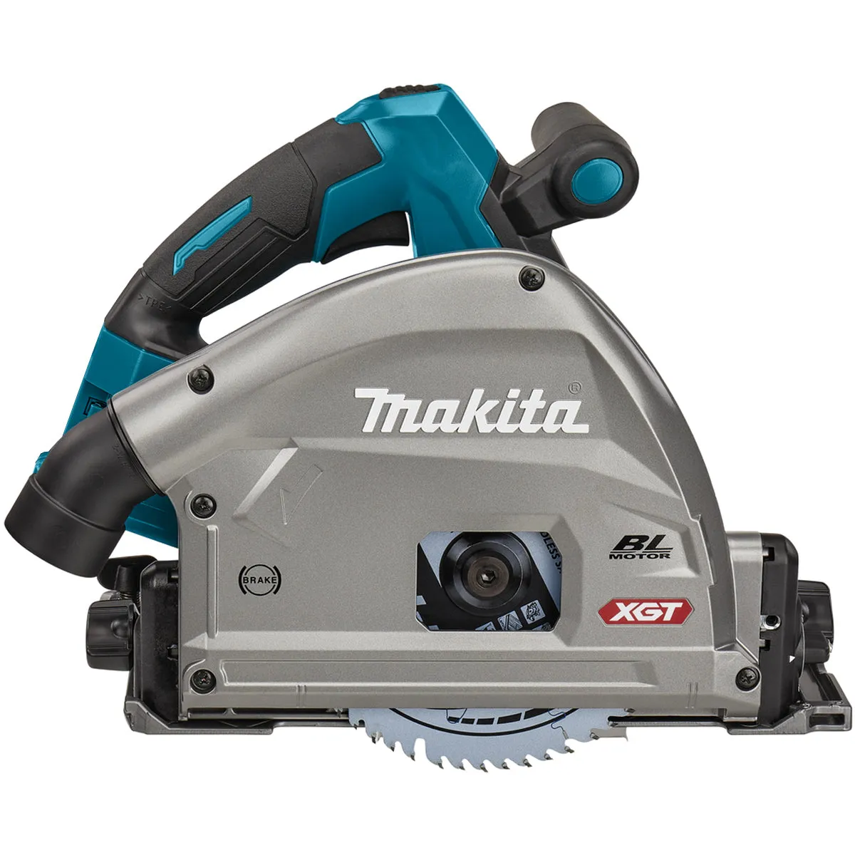 Makita SP001GZ03KIT4 40V Brushless Plunge Saw with 2 x Guide Rail. Connector. Clamp Set & 1 x 4.0Ah Battery Charger