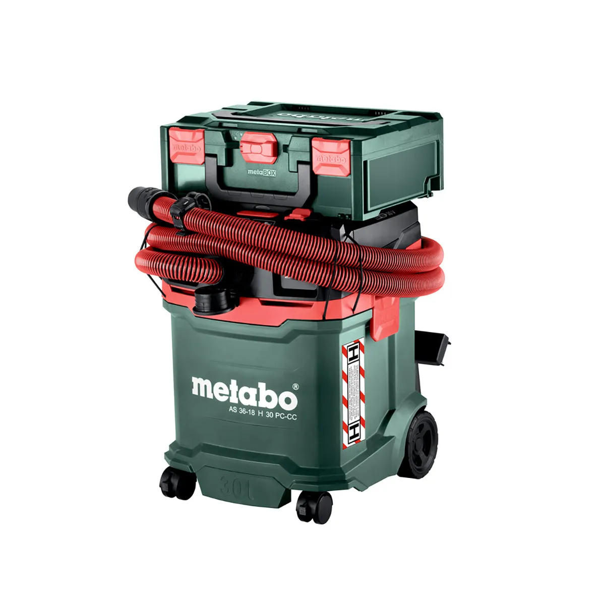 Metabo AS 36-18 H 30 PC-CC 18V H-Class Vacuum Cleaner with 1 x 5.2Ah Battery & Charger