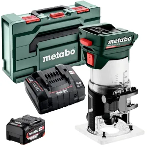 Metabo FMV 18 LTX BL 8 18V Brushless 1/4 Trim Router with 1 x 5.2Ah Battery Charger & Metabox