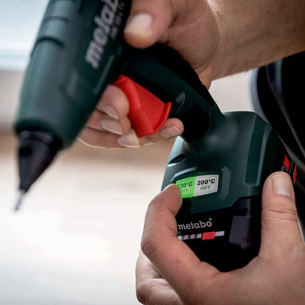 Metabo HK 18 LTX 20 18V Hot Glue Gun Body Only with 5 Piece Glue Sticks & Metabox 600797840