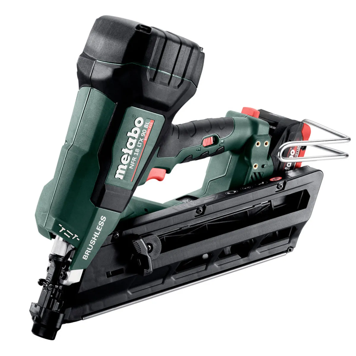 Metabo NFR 18 LTX 90 BL 18V Brushless First Fix Framing Nailer with 2 x 4.0Ah Battery. Charger in Metabox 612090800