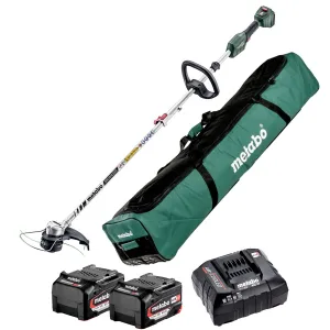 Metabo RTD 18 LTX BL 30 18V Brushless 30cm Line Trimmer Body with 2 x 4.0Ah Battery Charger & Tool Bag