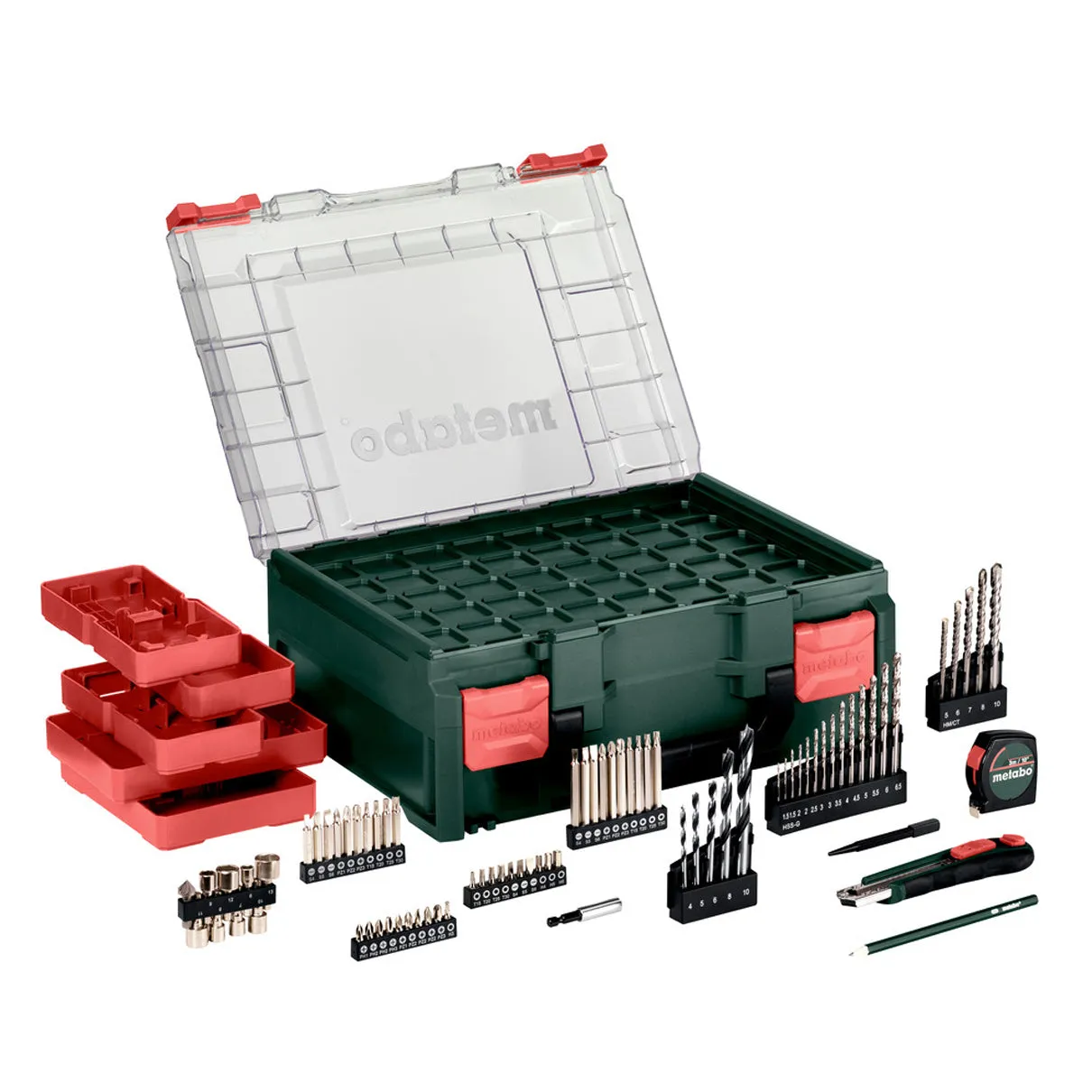 Metabo SB 18 L BL SET 18V Brushless Combi Drill with 2 x 2.0Ah Battery. Charger & 78 Piece Mobile Workshop Accessory Set in Case 613157710
