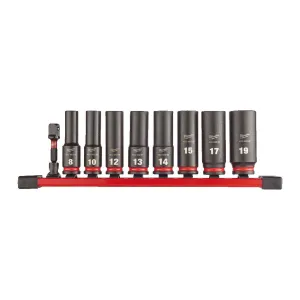 Milwaukee 3/8 Shockwave Deep Impact Socket Deep Set 9 Piece 4932480455