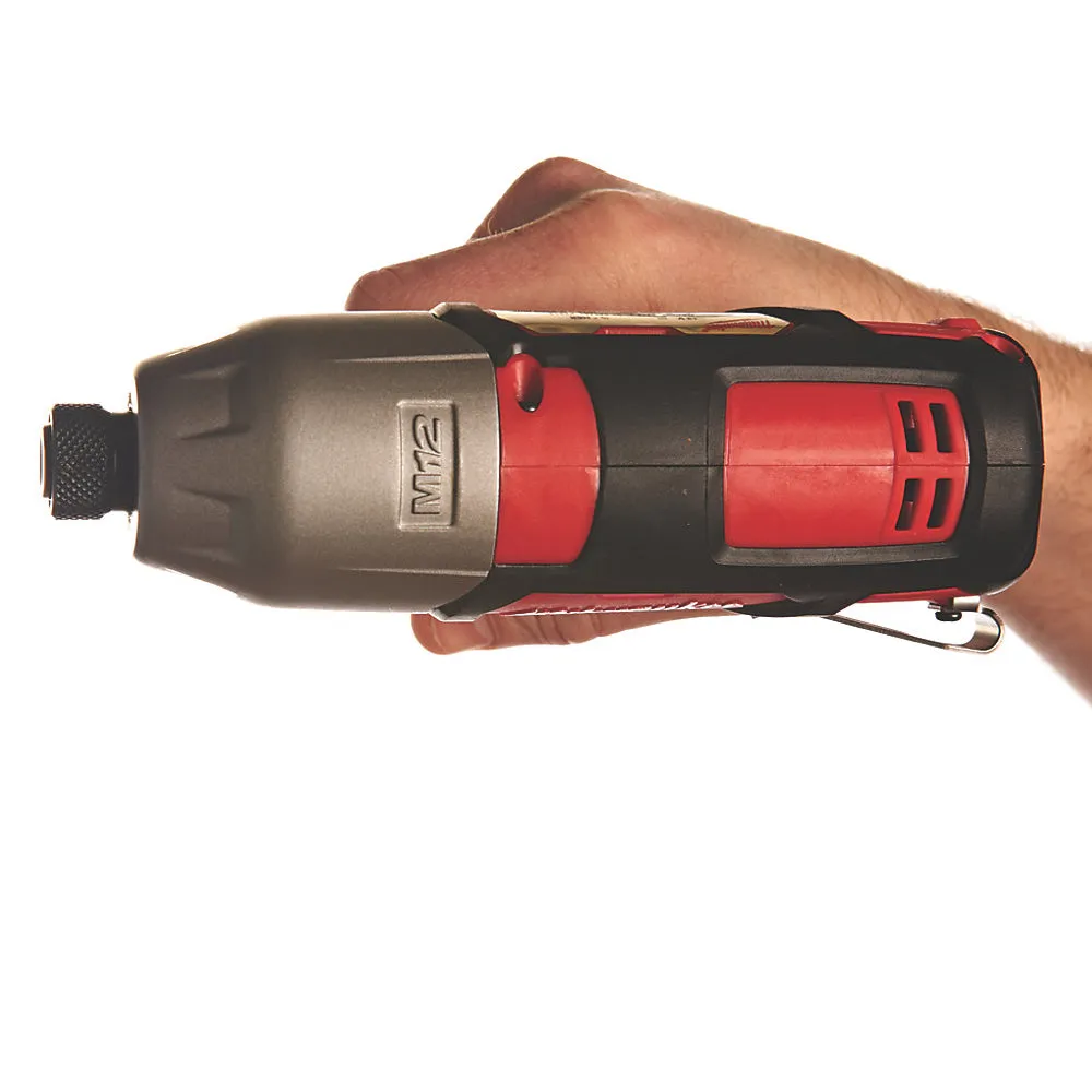 Milwaukee M12BID-202C 12V Impact Driver 1/4 with 2 x 2.0Ah Batteries with Socket Adapter