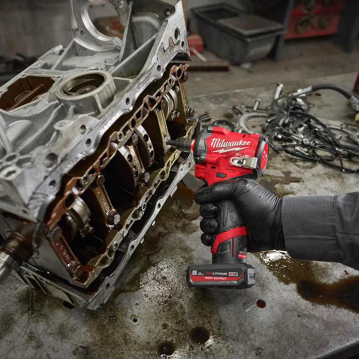Milwaukee M12FCIWF38G3-0 12V M12 FUEL Brushless 3/8 Impact Wrench with 1 x 2.0Ah Battery Charger & Bag