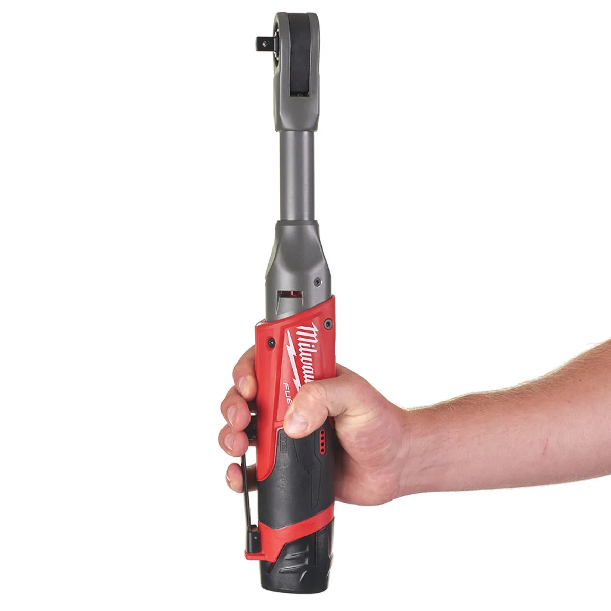Milwaukee M12FIR38LR-0 12V FUEL Brushless Long Reach 3/8in Ratchet with 2 x 2.0Ah Batteries & Charger in Bag
