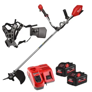 Milwaukee M18FBCU-802 FUEL 18V Brushless Brush Cutter with 2 x 8.0Ah Batteries & Charger 4933492299