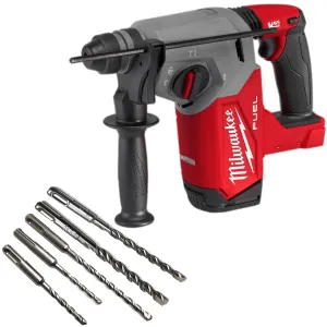 Milwaukee M18FH-0 18V Fuel Brushless 4-Mode SDS  Hammer Drill with 5 Piece Drill Bit Set