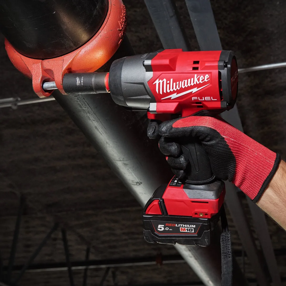 Milwaukee M18FHIW2F12-503X 18V Fuel 1/2 High Torque Impact Wrench with 3 x 5.0Ah Battery Charger & Case