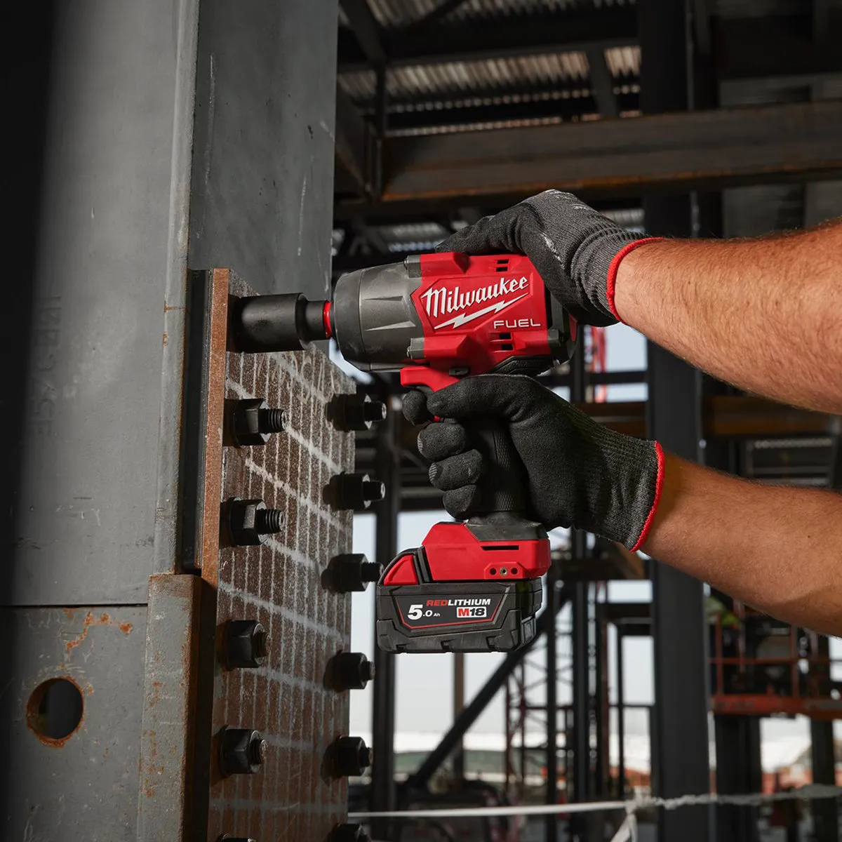 Milwaukee M18FHIW2F12-503X 18V Fuel 1/2 High Torque Impact Wrench with 3 x 5.0Ah Battery Charger & Case