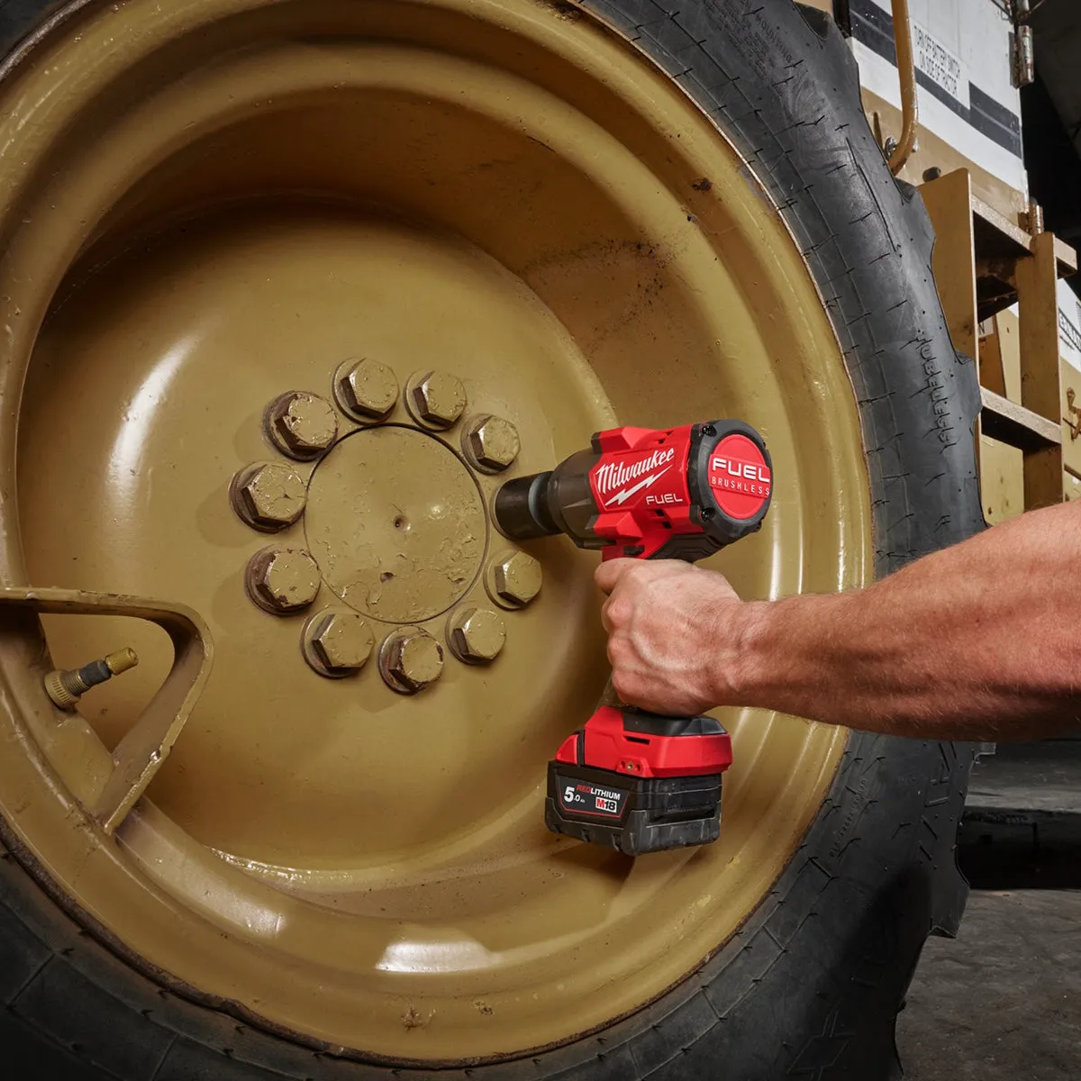 Milwaukee M18FHIW2F12-503X 18V Fuel 1/2 High Torque Impact Wrench with 3 x 5.0Ah Battery Charger & Case