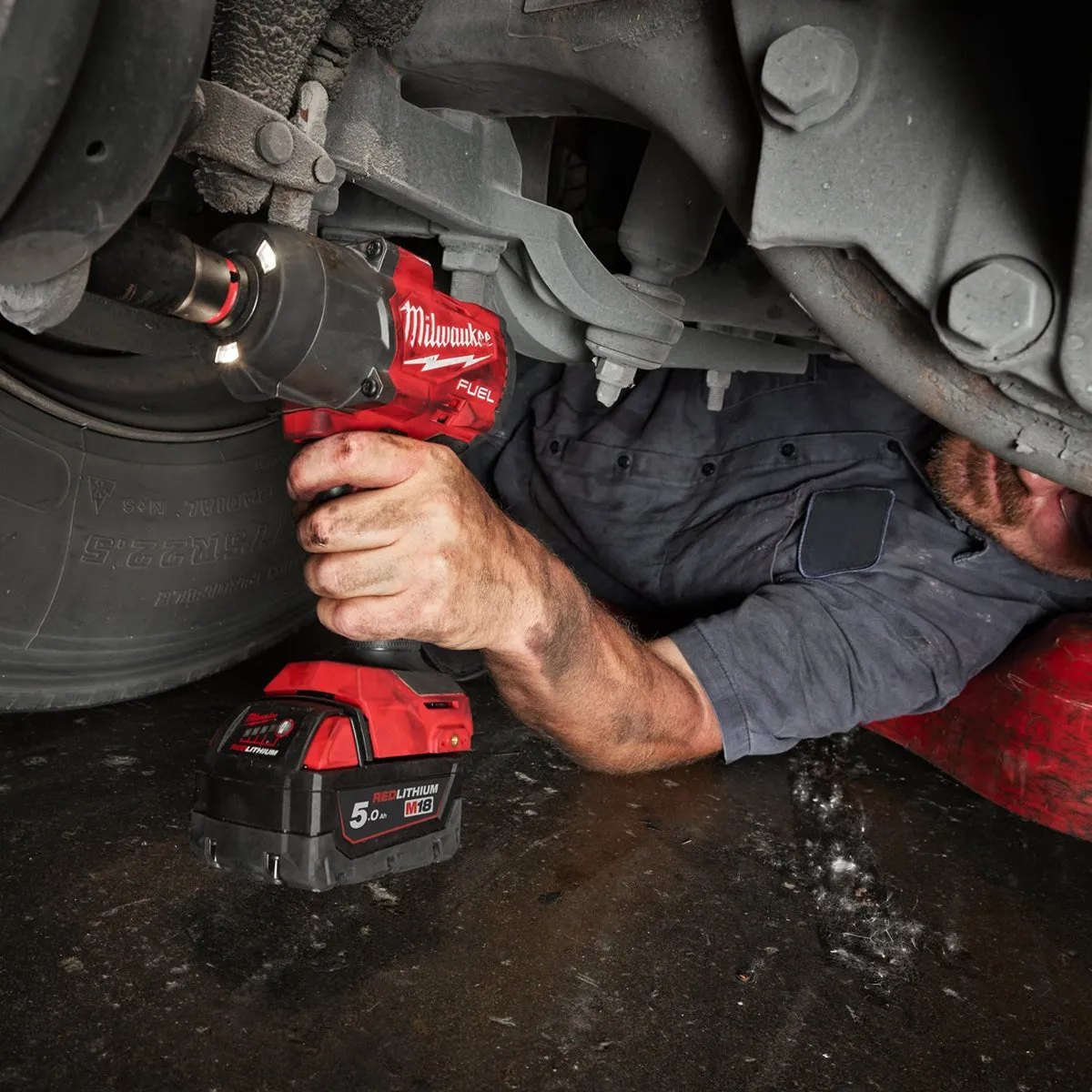 Milwaukee M18FHIW2F12-503X 18V Fuel 1/2 High Torque Impact Wrench with 3 x 5.0Ah Battery Charger & Case