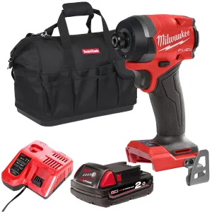 Milwaukee M18FID3-0 18V Fuel Brushless 1/4 Impact Driver with 1 x 2.0Ah Battery Charger & Bag