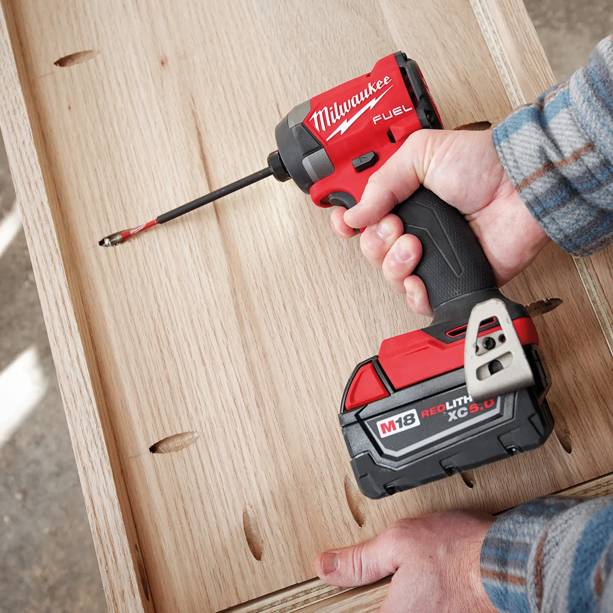 Milwaukee M18FID3-0 18V Fuel Brushless 1/4 Impact Driver with 1 x 5.0Ah Battery. Charger & Bag