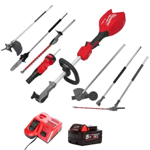 Milwaukee M18FOPH2-0 FUEL 18V Brushless Power Head with Full Quik-Lok Attachment Kit with 5.0Ah Battery & Fast Charger