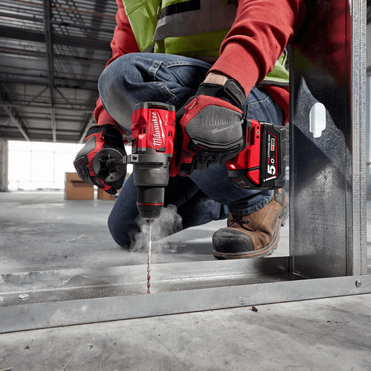Milwaukee M18FPD3-0X 18V Fuel Brushless Combi Drill with 2 x 5.0Ah Batteries Charger & Case