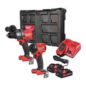 Milwaukee M18FPP2A3-302P 18V Fuel Brushless Combi Drill & Impact Driver with 2 x 3.0Ah Battery Charger & Case